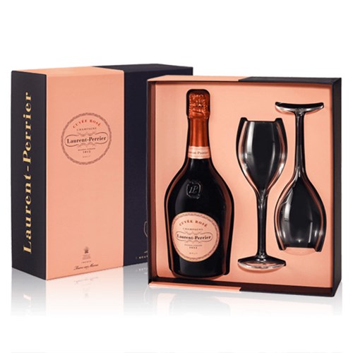 Send Laurent Perrier Rose NV 75cl And 2 Glasses Gift Set Online